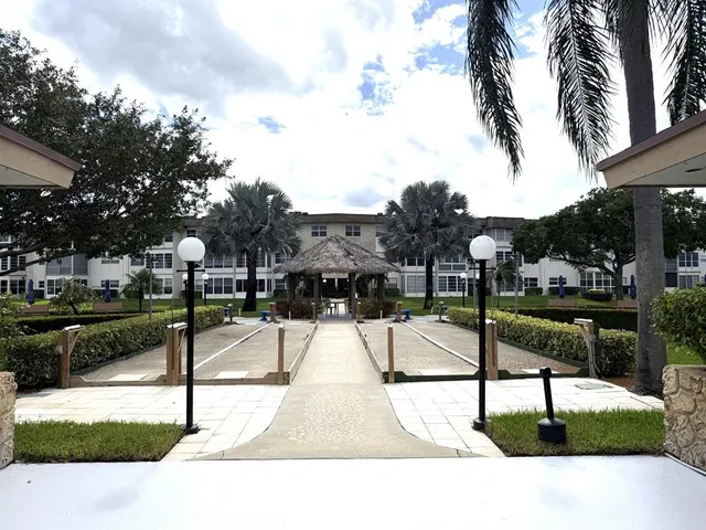 a park view with a garden space