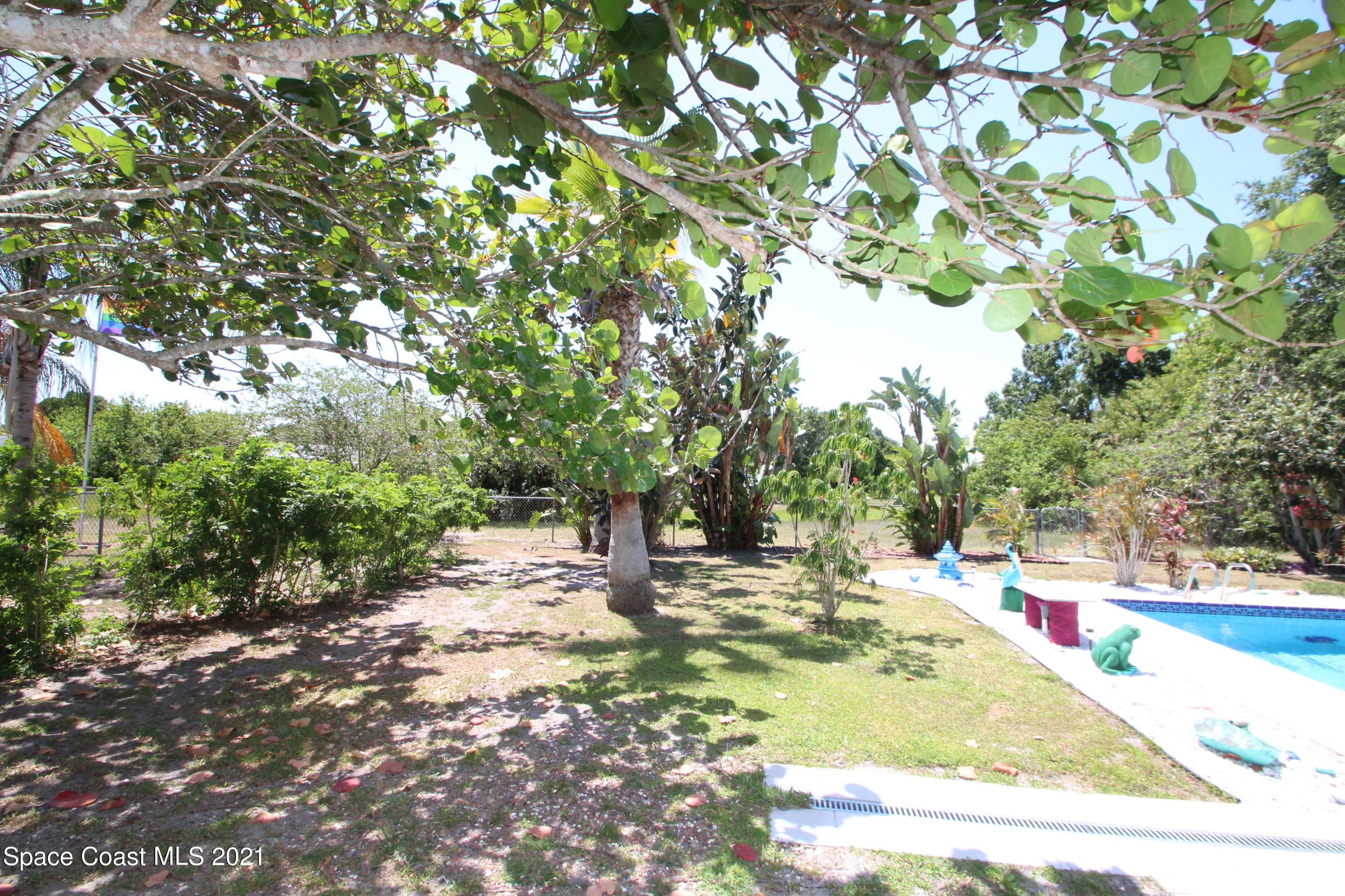 1398 Creel Road Northeast Palm Bay, FL 32905 - Photo 31 of 37 a view of a yard with an trees