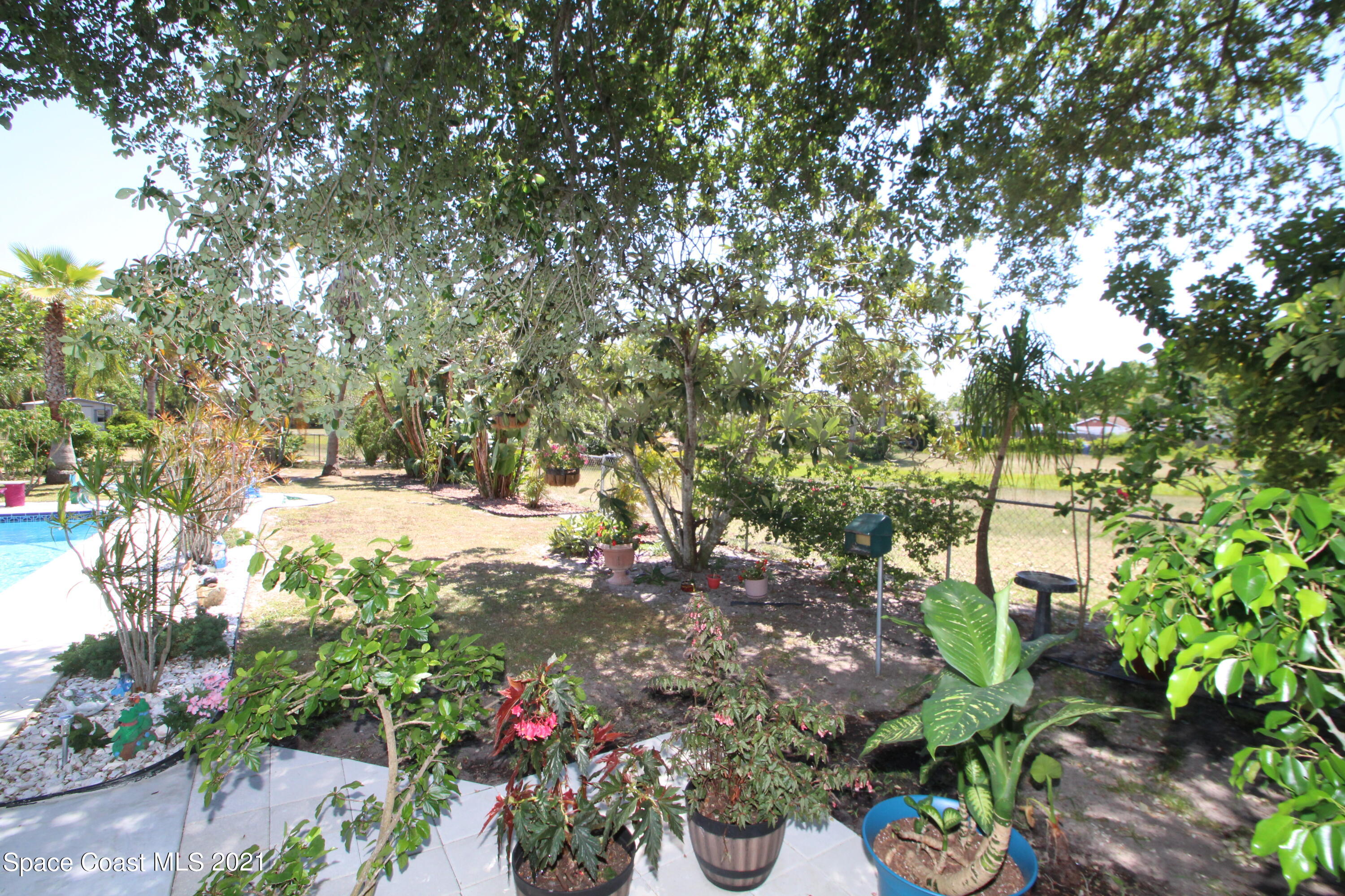 1398 Creel Road Northeast Palm Bay, FL 32905 - Photo 34 of 37 a view of a garden with plants