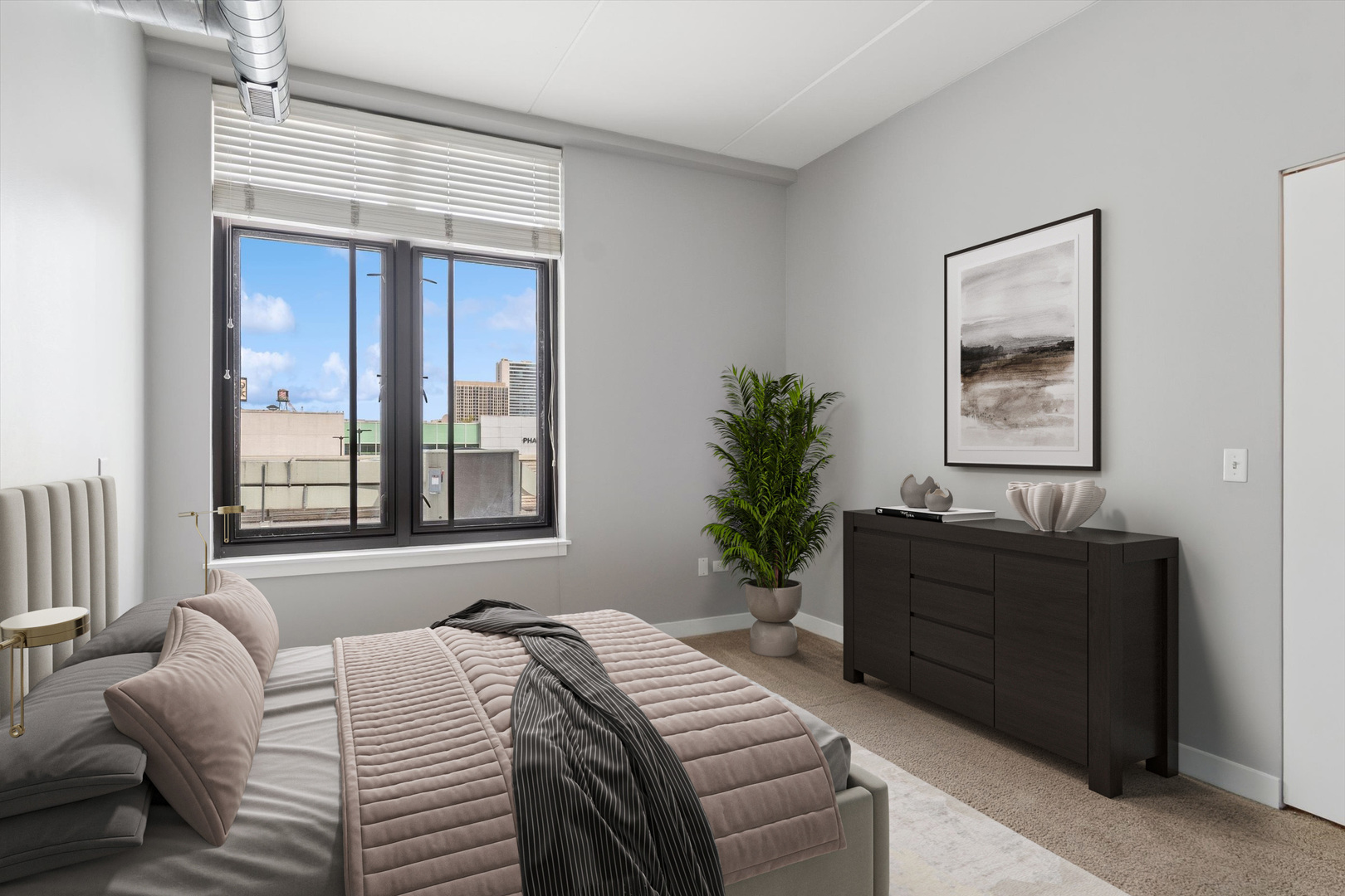 660 West Wayman Street, Unit 501 Chicago, IL 60661 - Photo 11 of 22 a bedroom with a bed and a window