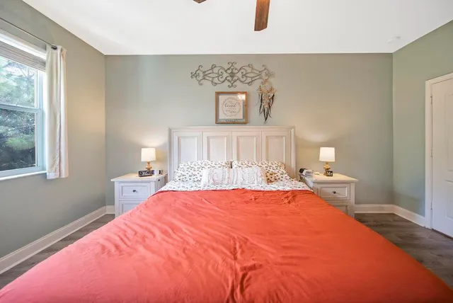 a bathroom with a sink vanity and a mirror