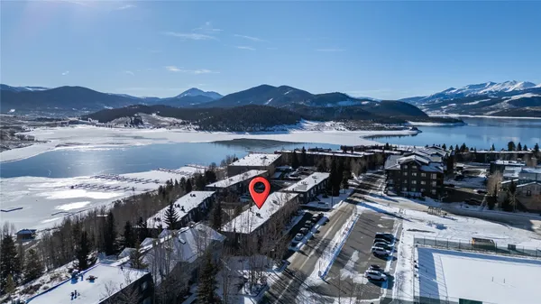 a view of a lake with a mountain