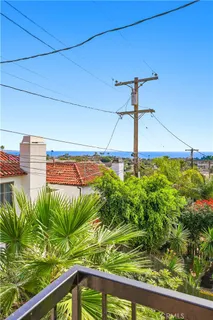 a view of a swimming pool with a patio and plants