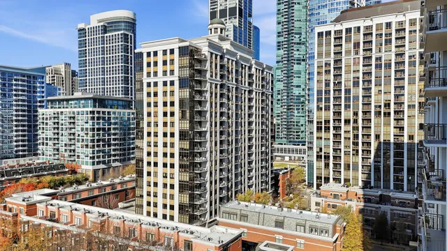 a front view of a building with glass windows