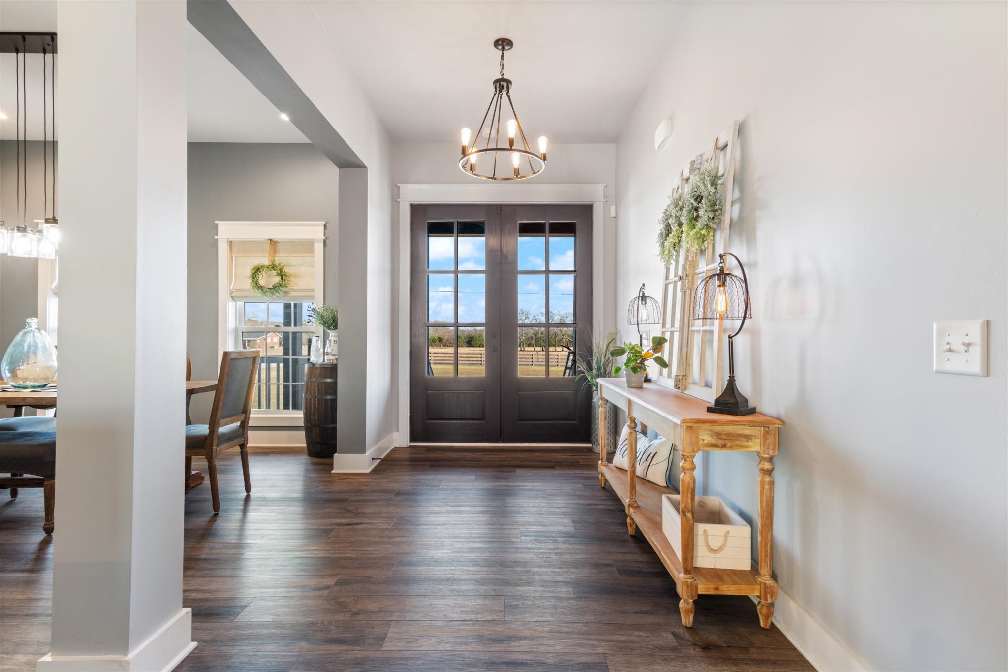 2114 Longview Road Rockvale, TN 37153 - Photo 19 of 48 a view of a hallway with wooden floor and staircase