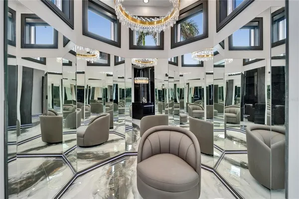 a view of car parked in garage