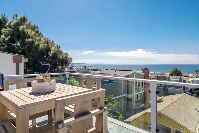 a view of a balcony with city view