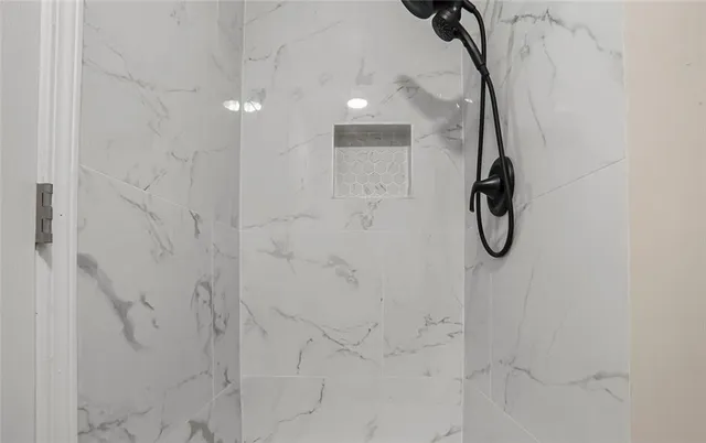 a bathroom with a shower