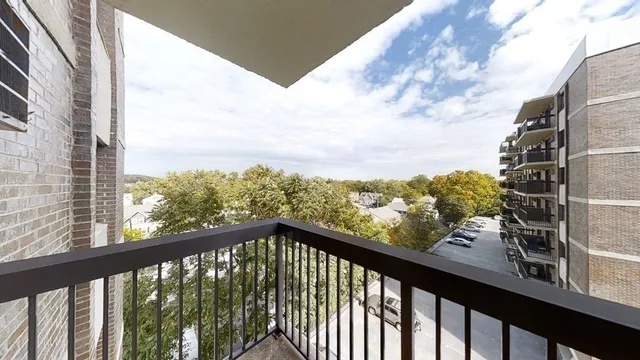a view of city from a balcony