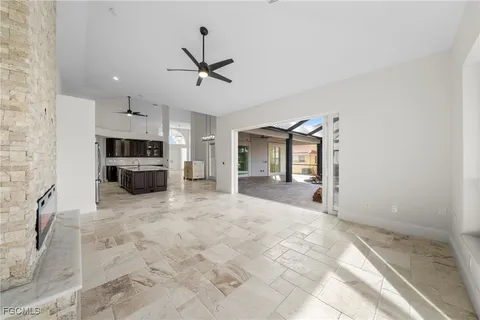 a view of a electric appliances in kitchen and empty room