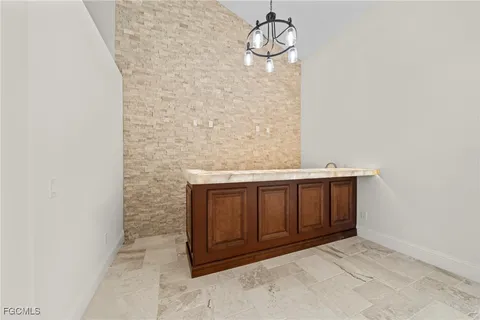 a view of entryway with chandelier