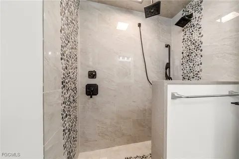 a bathroom with a shower