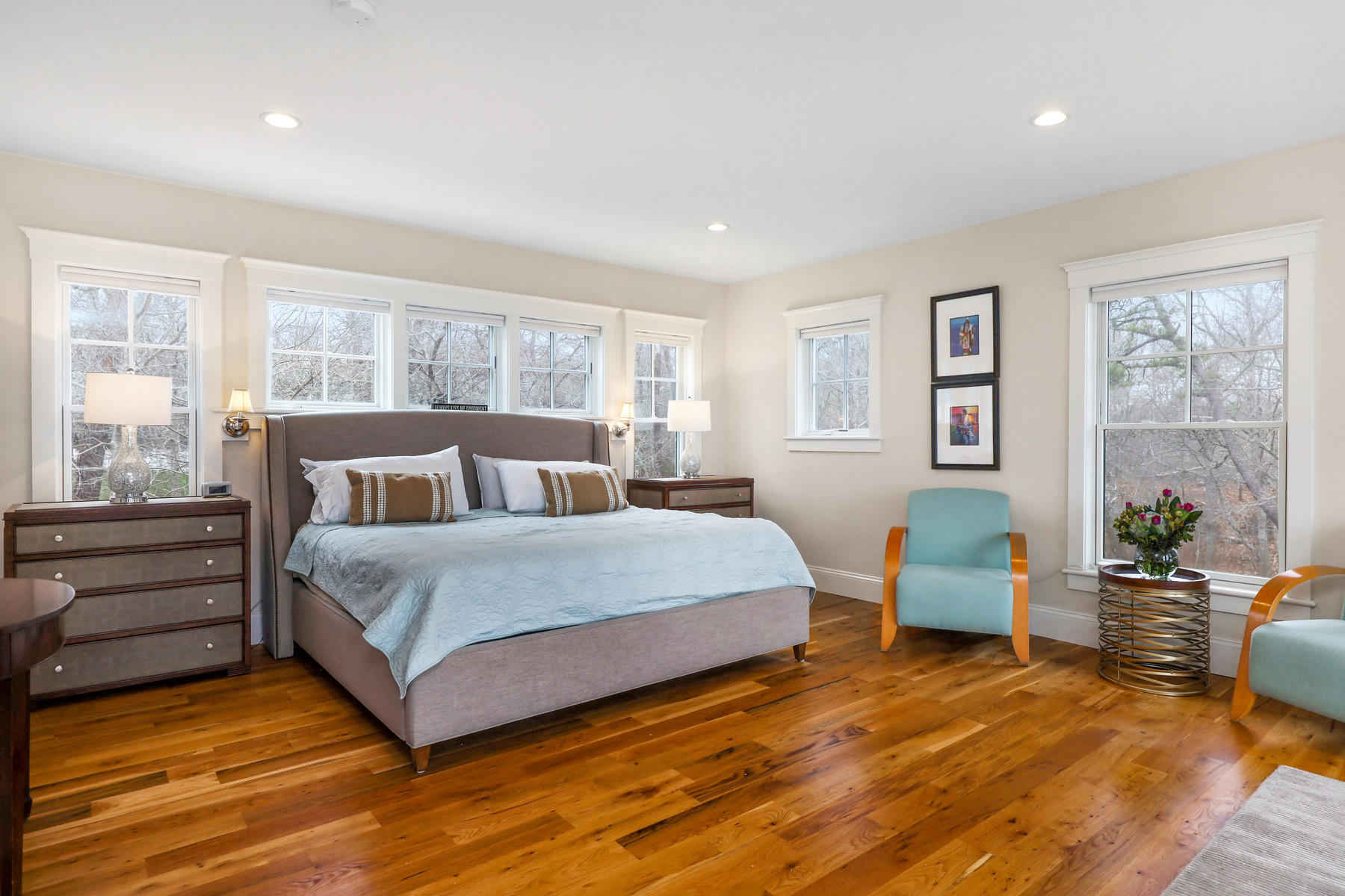18 Snow Shore Road Orleans, MA 02653 - Photo 44 of 61 a spacious bedroom with a bed and wooden floor