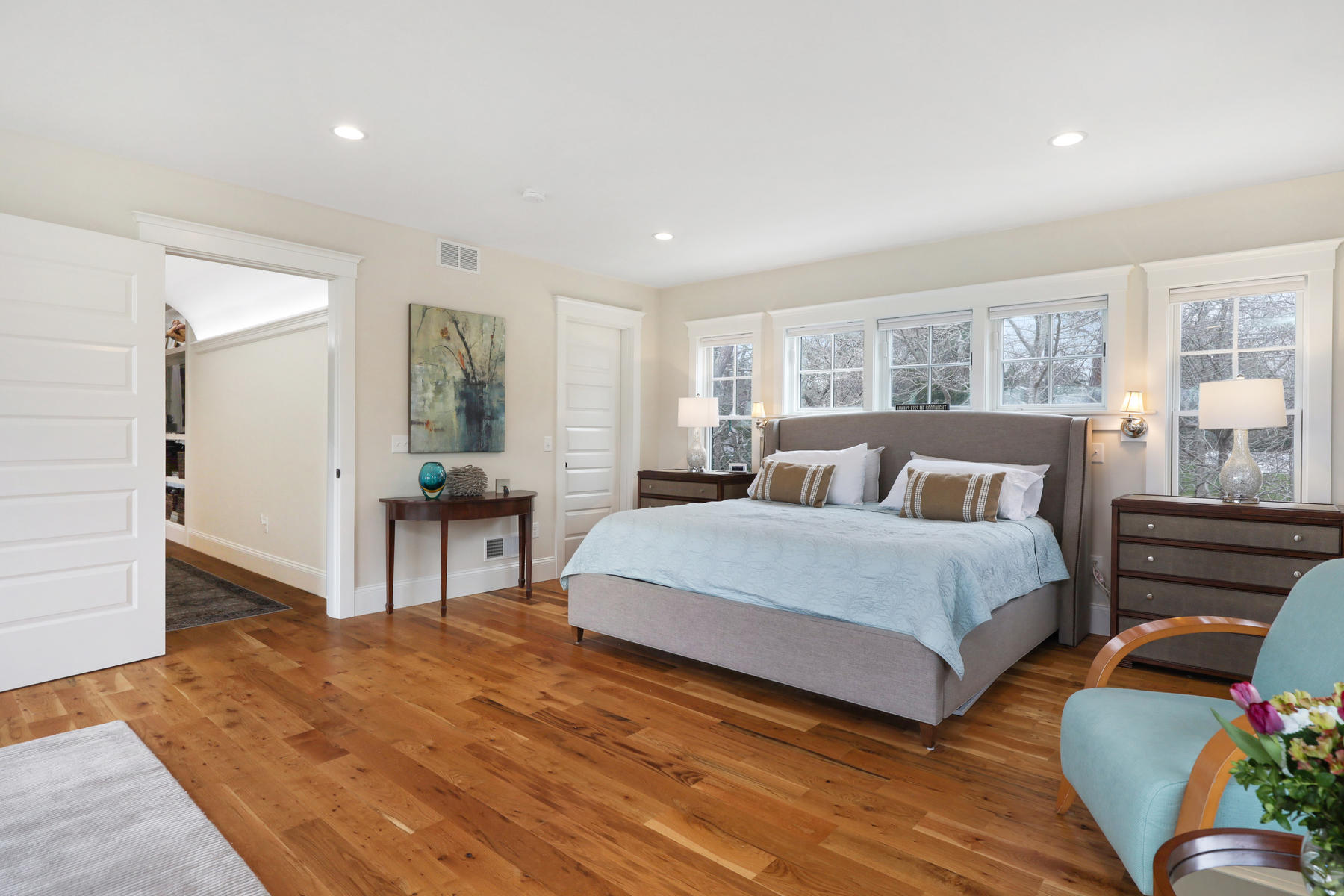 18 Snow Shore Road Orleans, MA 02653 - Photo 48 of 61 a spacious bedroom with a bed and wooden floor
