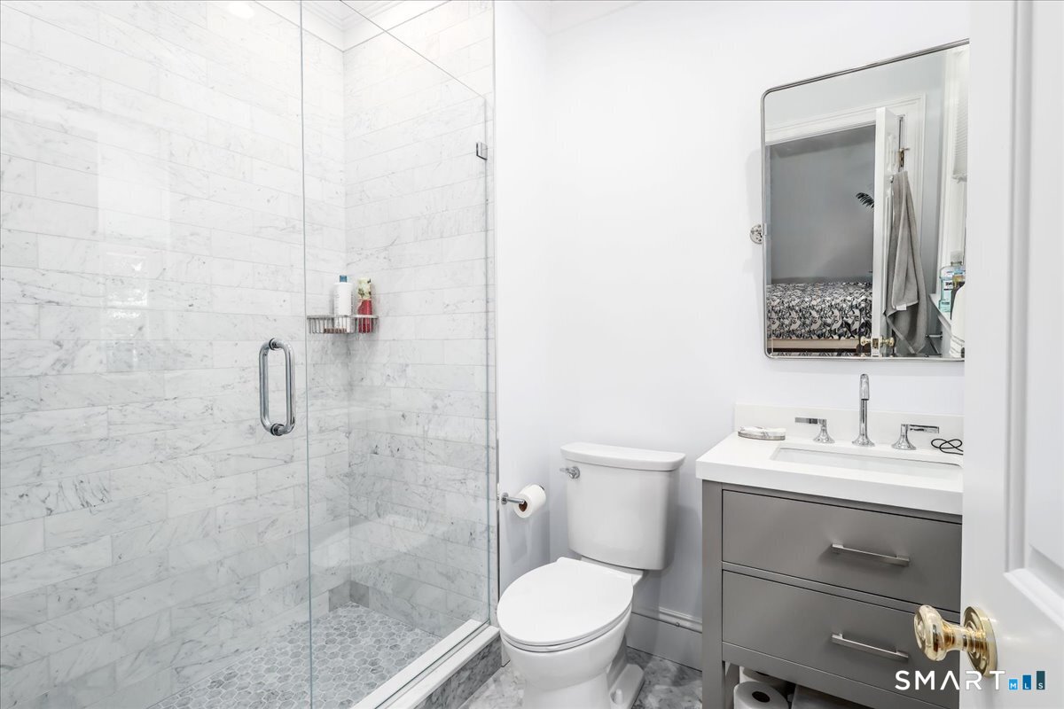170 Branchville Road Ridgefield, CT 06877 - Photo 23 of 36 Renovated full bath with Bedroom 2 - radiant heated floor