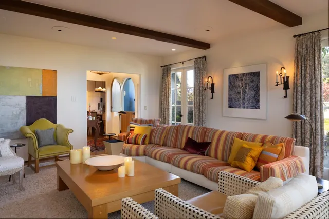 a living room with furniture and a couch