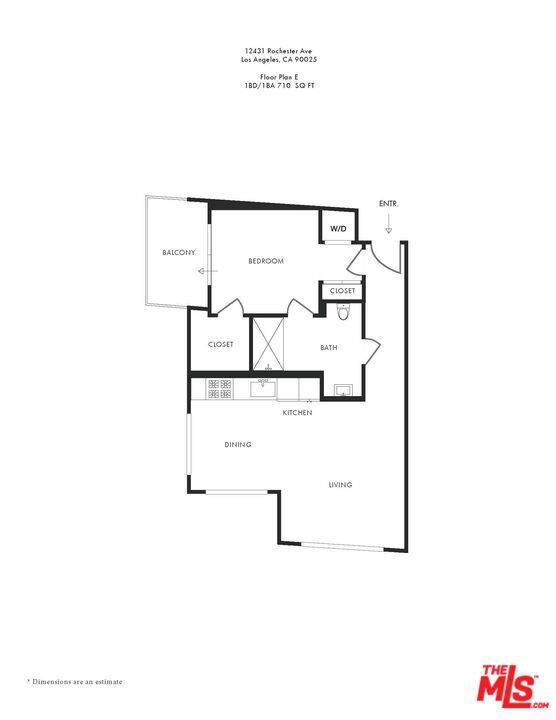 12431 Rochester Avenue, Unit 206 Los Angeles, CA 90025 - Photo 12 of 23 a picture of a floor plan