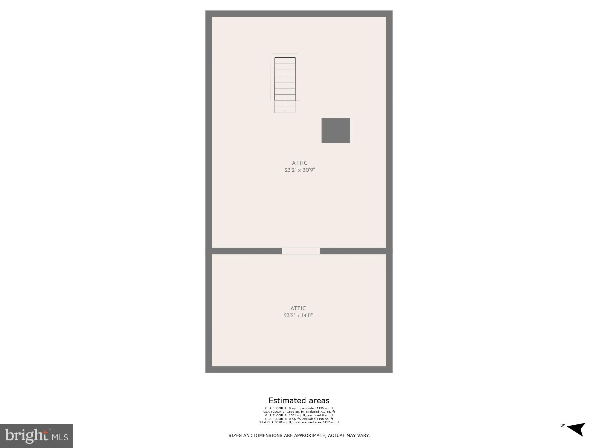 11 North Belle Grove Road Baltimore, MD 21228 - Photo 63 of 64 Floor Plan: Attic