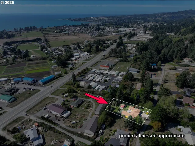 an aerial view of residential houses and outdoor space