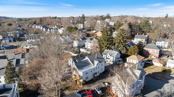 an aerial view of multiple house
