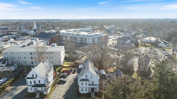 an aerial view of multiple house
