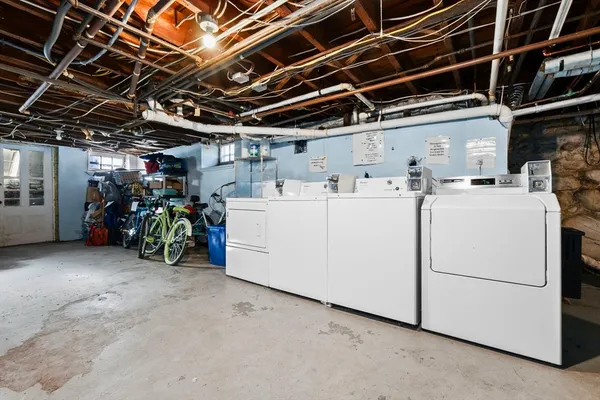 a view of a storage room with utility racks