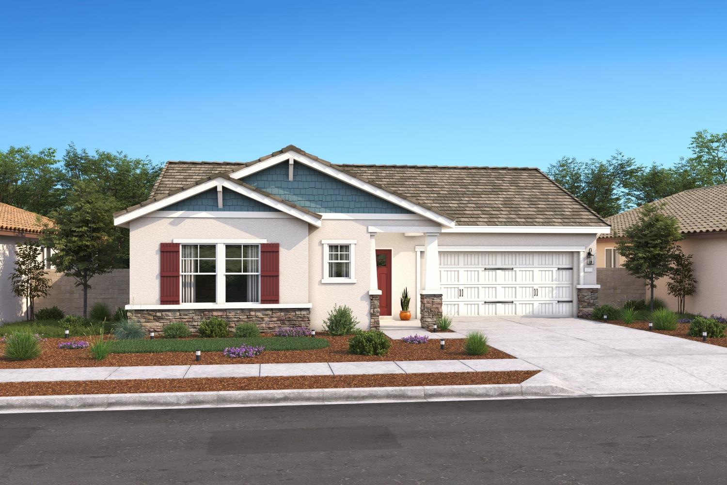 12395 Columba Way Rancho Cordova, CA 95742 - Photo 1 of 2 Finch plan rendering, Craftsman exterior.
