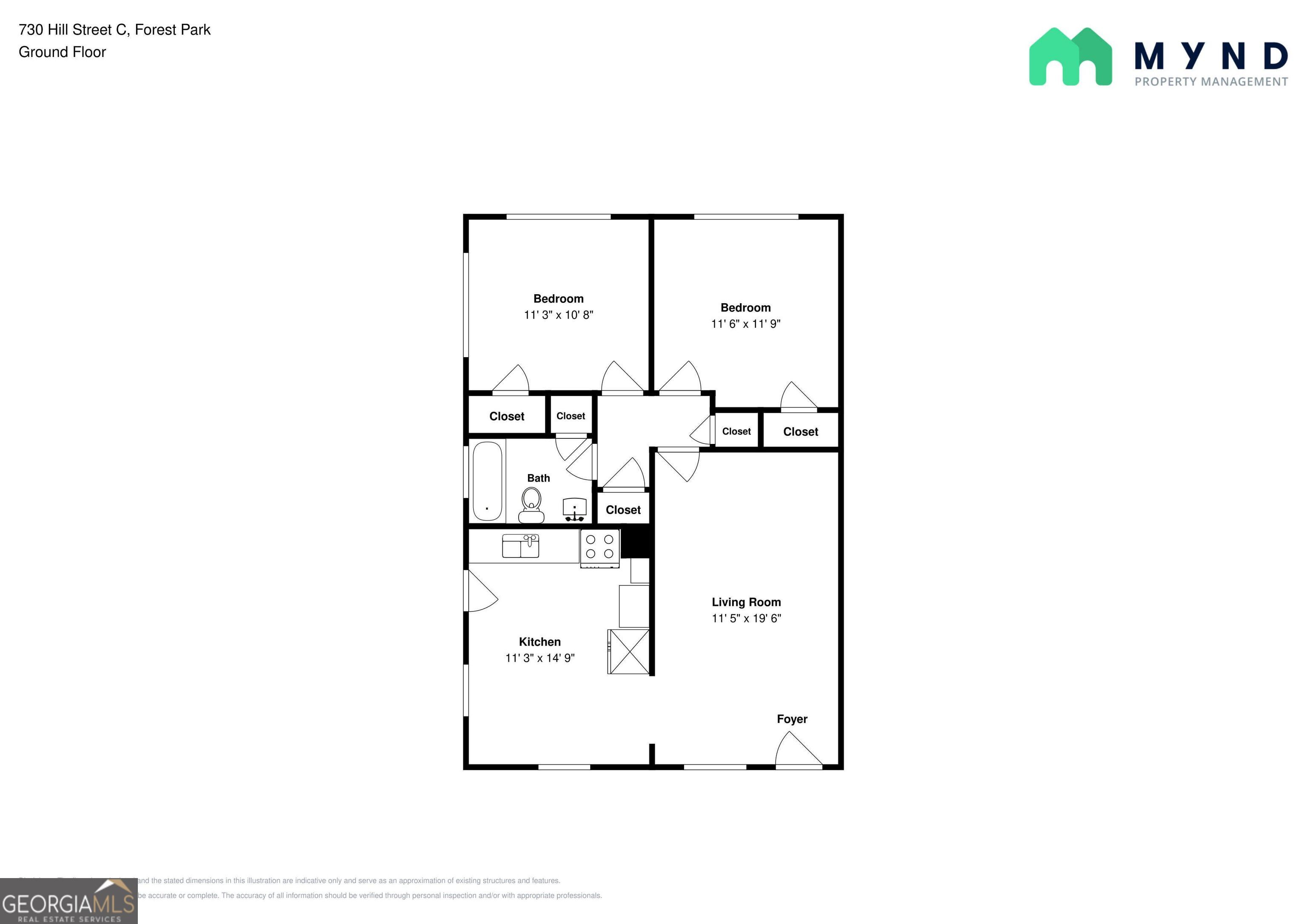 730 Hill Street Forest Park, GA 30297 - Photo 11 of 12 a picture of a floor plan