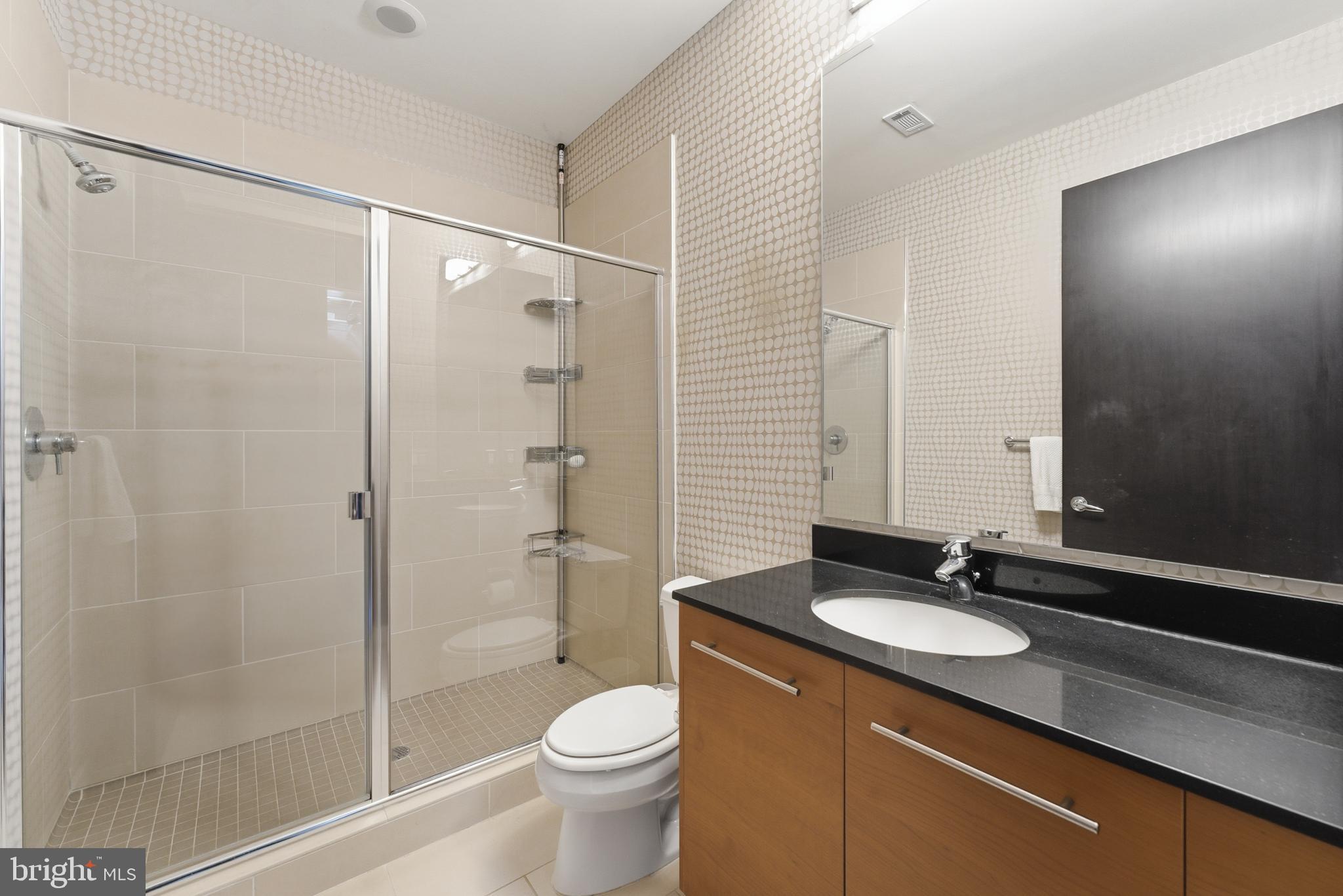 12025 New Dominion Parkway, Unit 103 Reston, VA 20190 - Photo 35 of 47 a bathroom with a sink a toilet and shower