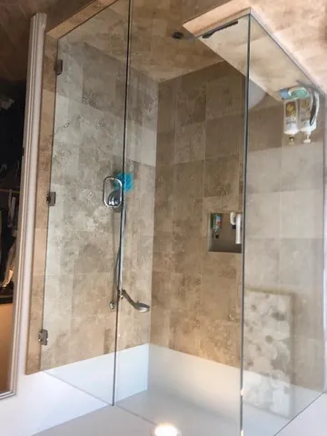 a bathroom with a shower