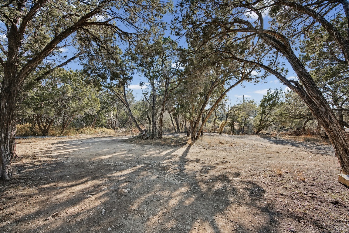 17019 Rocky Ridge Road Austin, TX 78734 - Photo 27 of 37 a backyard of a house with large trees
