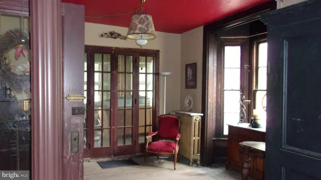 a room with furniture and windows