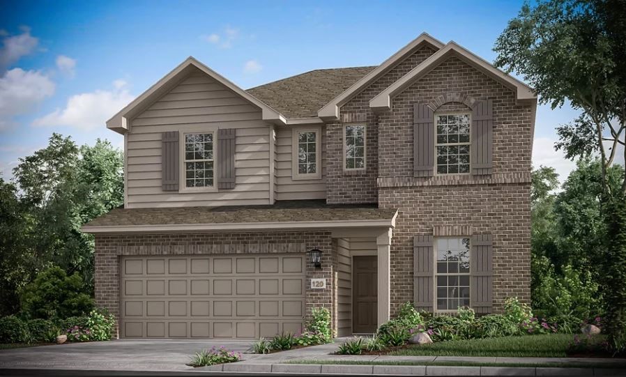 6504 Rounded Pebble Lane Buda, TX 78610 - Photo 1 of 1 a front view of a house with garden
