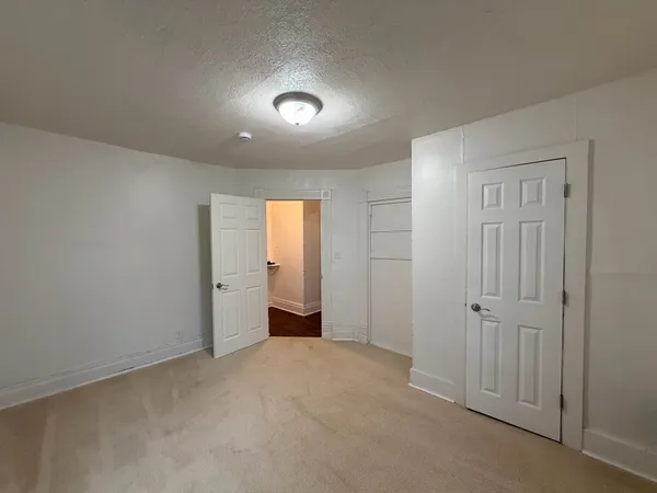 an empty room with windows