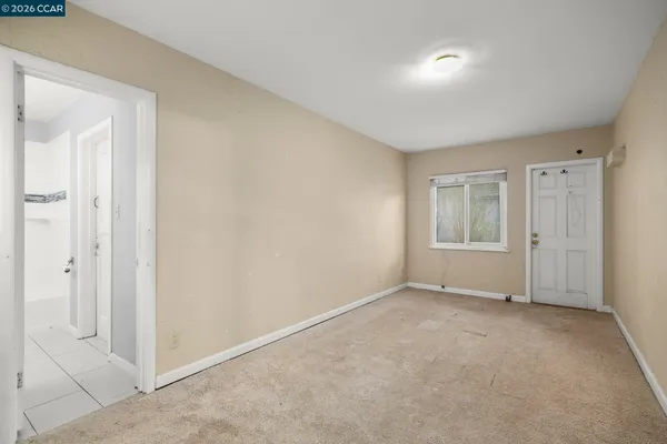 an empty room with a window