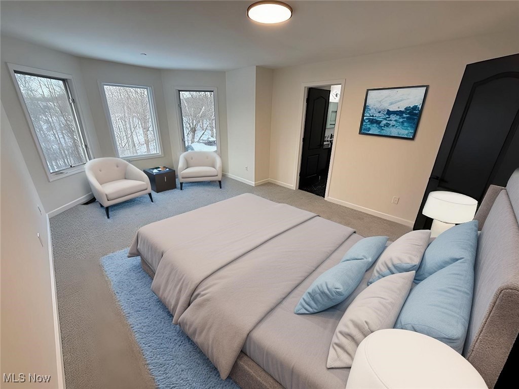 31295 Arthur Road Solon, OH 44139 - Photo 26 of 50 Bedroom featuring multiple windows, connected bathroom, and carpet floors