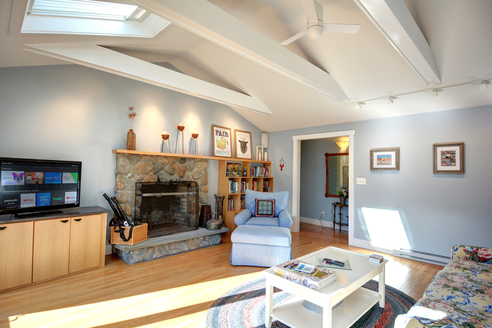 1 Smith Lane Chilmark, MA 02535 - Photo 6 of 27 a living room with furniture and a fireplace