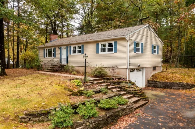 a view of a yard and front view of a house