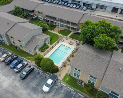 an aerial view of a house