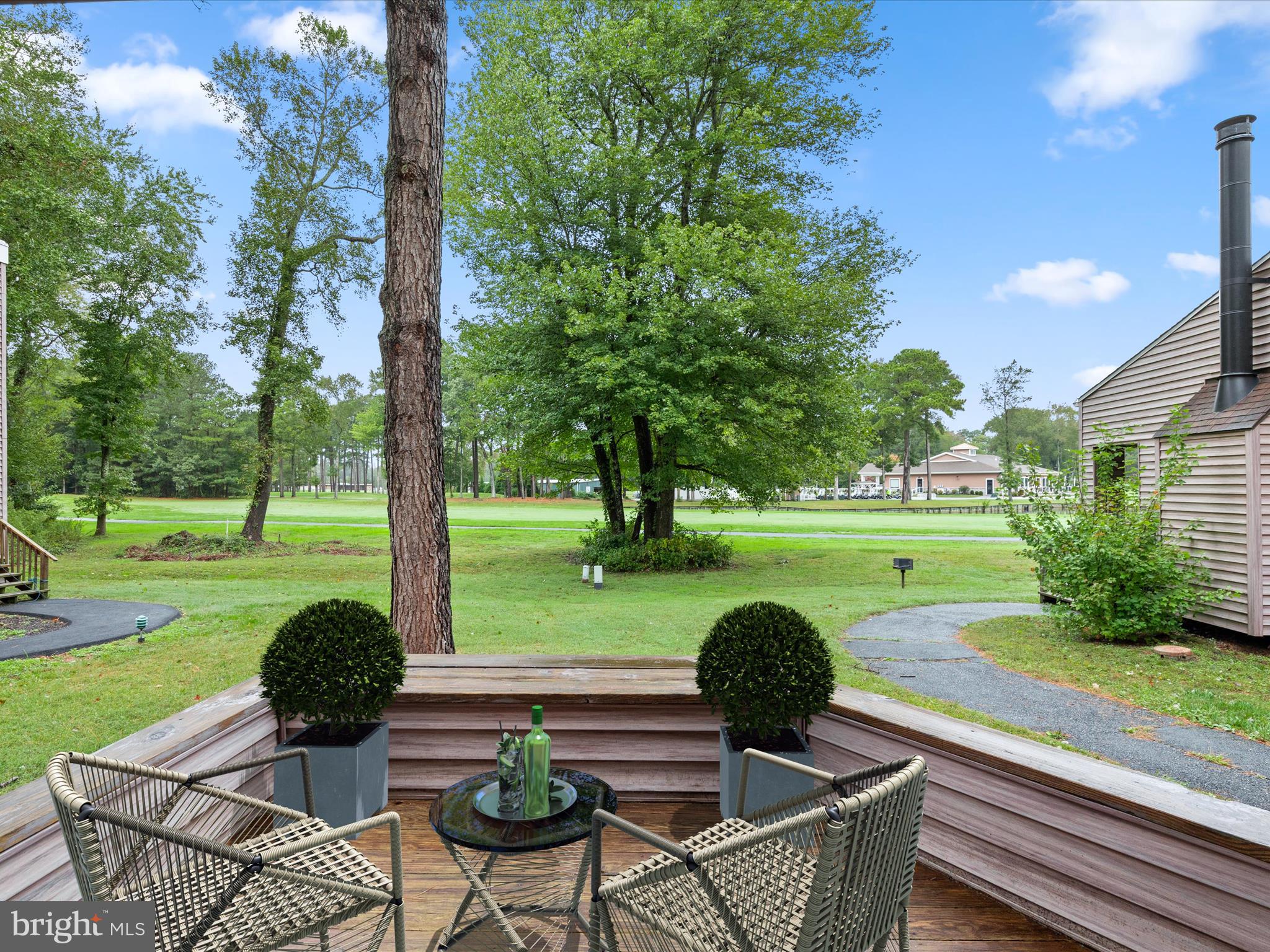 a view of a swimming pool and outdoor space