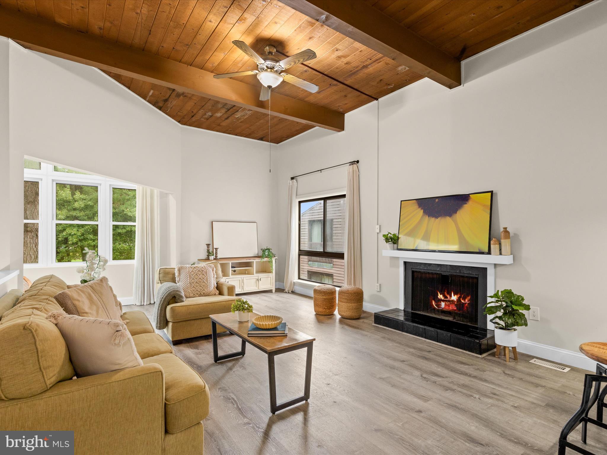 438 Ocean Parkway, Unit 4 Berlin, MD 21811 - Photo 4 of 81 a living room with furniture and a fireplace
