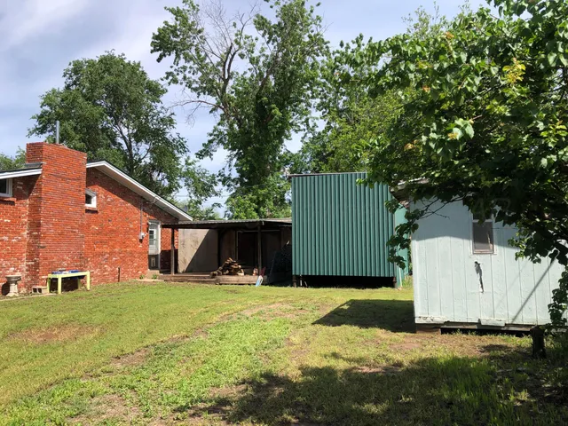 an outdoor space with garden view