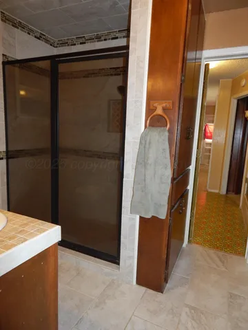 an empty room with closet