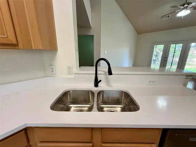 a close view of sink and tap