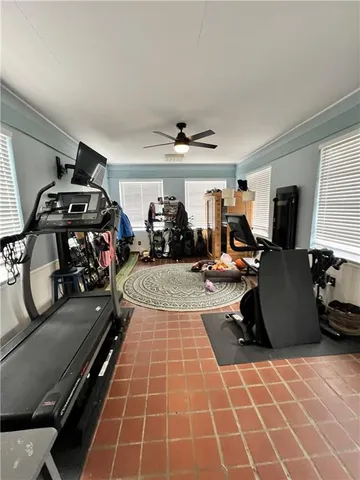 a gym hall with exercise machine