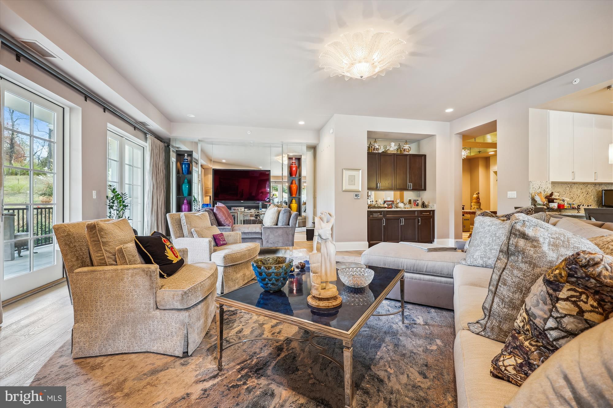 8121 River Road, Unit 451 Bethesda, MD 20817 - Photo 10 of 94 a living room with fireplace furniture and a flat screen tv