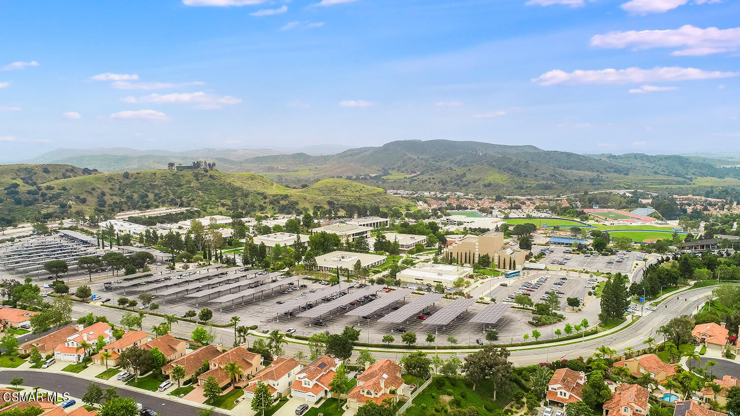 7176 University Drive Moorpark, CA 93021 - Photo 11 of 74 an aerial view of residential houses with outdoor space