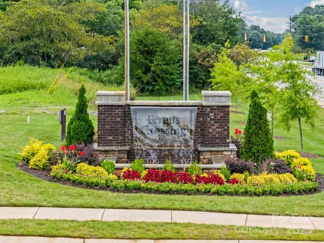 a view of a garden with flowers