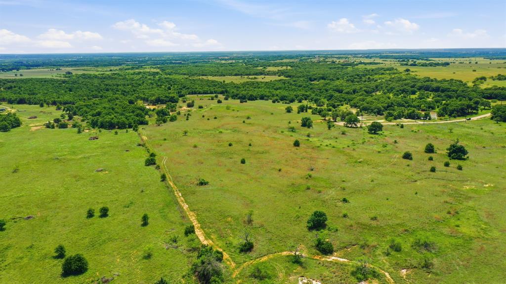 a view of a big yard with lots of green space