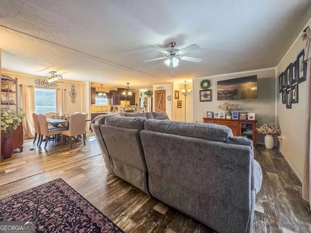 a living room with furniture